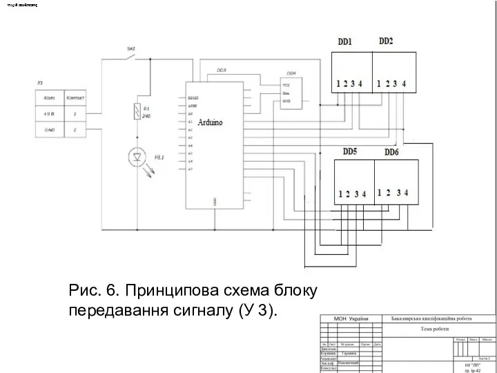 Рис. 6. Принципова схема блоку передавання сигналу (У 3).