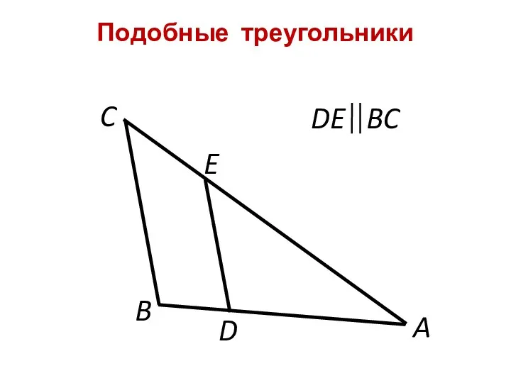 Подобные треугольники A B D E C DE BC