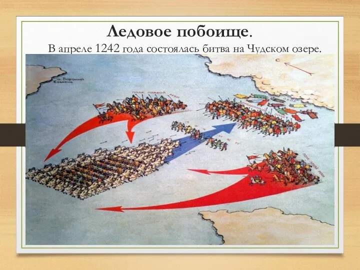Ледовое побоище. В апреле 1242 года состоялась битва на Чудском озере.