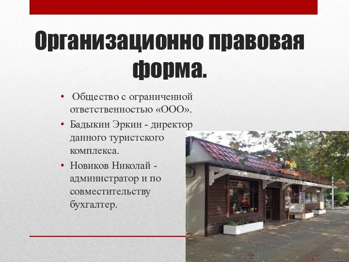 Организационно правовая форма. Общество с ограниченной ответственностью «ООО». Бадыкин Эркин