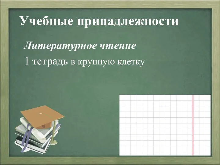 Учебные принадлежности Литературное чтение 1 тетрадь в крупную клетку