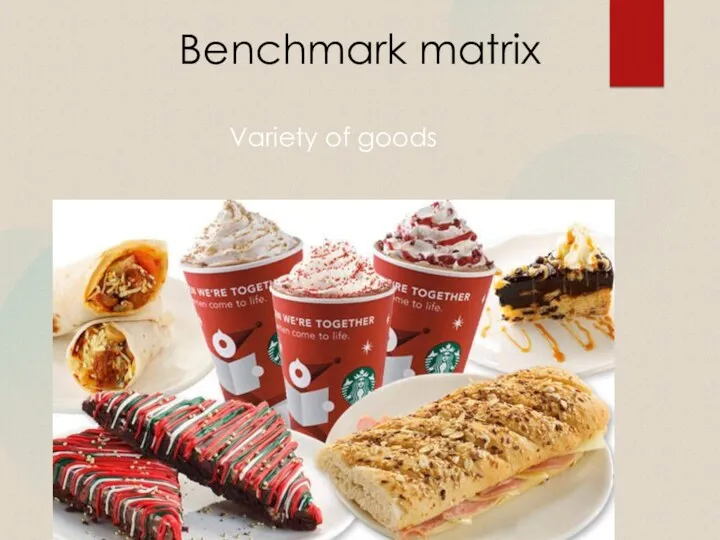 Benchmark matrix Variety of goods