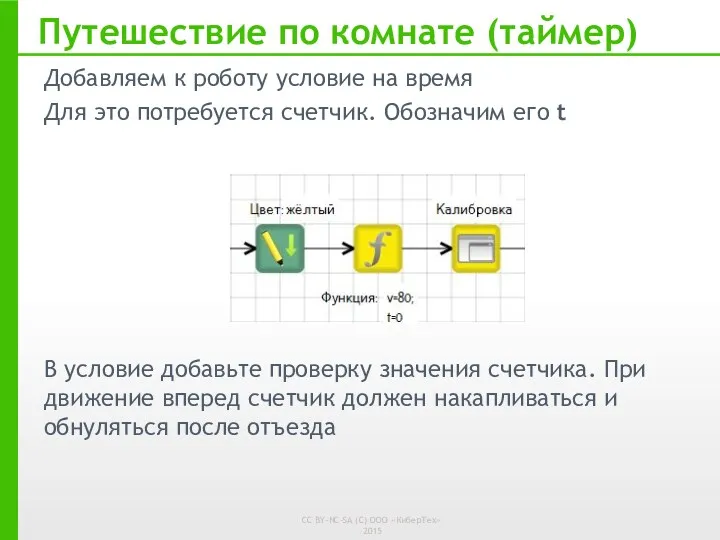 Путешествие по комнате (таймер) Добавляем к роботу условие на время