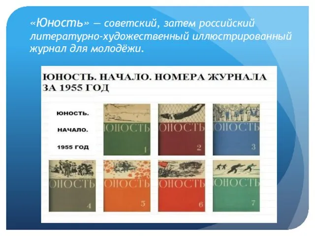 «Юность» — советский, затем российский литературно-художественный иллюстрированный журнал для молодёжи.