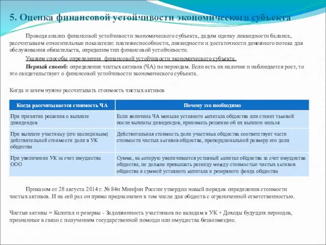 5. Оценка финансовой устойчивости экономического субъекта Проводя анализ финансовой устойчивости