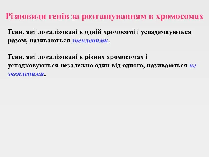 Гени, які локалізовані в одній хромосомі і успадковуються разом, називаються