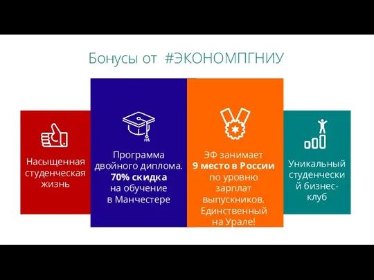 Бонусы от #ЭКОНОМПГНИУ Программа двойного диплома. 70% скидка на обучение