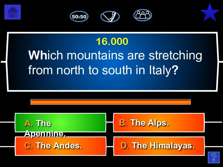 Which mountains are stretching from north to south in Italy?