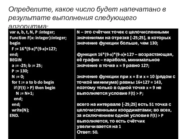 Определите, какое число будет напечатано в результате выполнения следующего алгоритма: