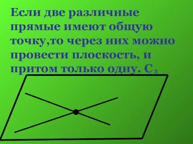 Если две различные прямые имеют общую точку,то через них можно