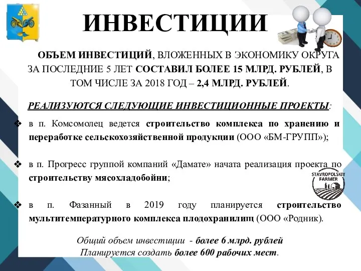 ИНВЕСТИЦИИ ОБЪЕМ ИНВЕСТИЦИЙ, ВЛОЖЕННЫХ В ЭКОНОМИКУ ОКРУГА ЗА ПОСЛЕДНИЕ 5