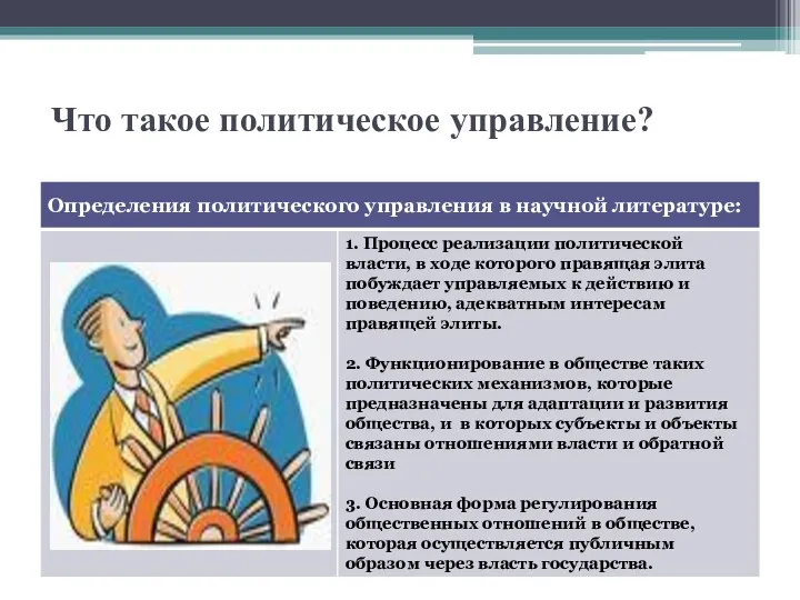 Что такое политическое управление?