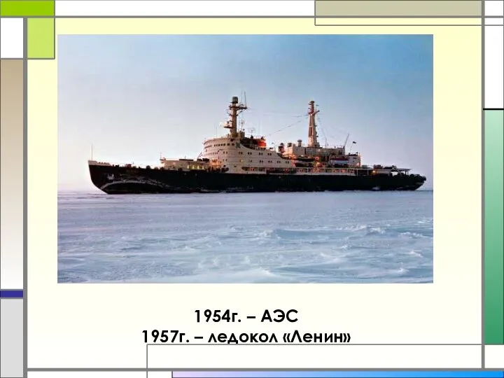 1954г. – АЭС 1957г. – ледокол «Ленин»