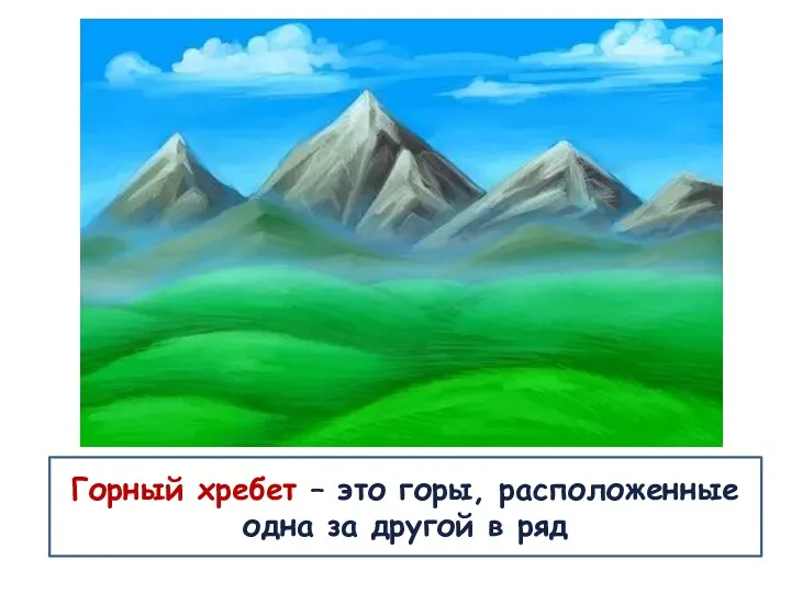 Горный хребет – это горы, расположенные одна за другой в ряд