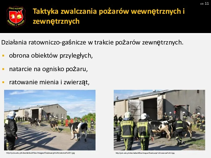 Taktyka zwalczania pożarów wewnętrznych i zewnętrznych str. Działania ratowniczo-gaśnicze w