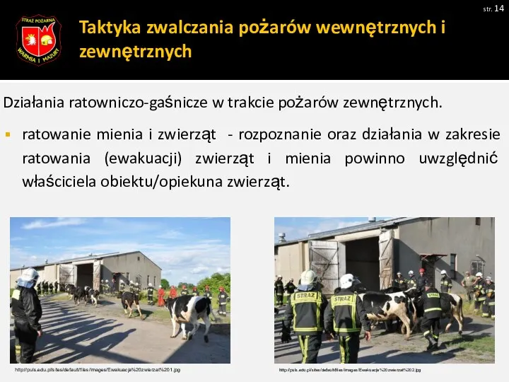 Taktyka zwalczania pożarów wewnętrznych i zewnętrznych str. Działania ratowniczo-gaśnicze w