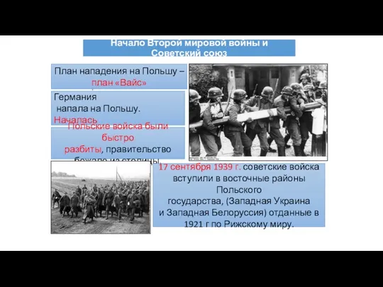 Начало Второй мировой войны и Советский союз 1 сентября 1939
