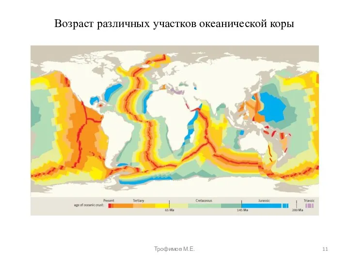 Возраст различных участков океанической коры Трофимов М.Е.