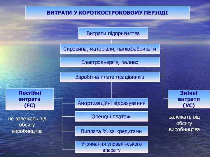 ВИТРАТИ У КОРОТКОСТРОКОВОМУ ПЕРІОДІ Витрати підприємства Сировина, матеріали, напівфабрикати Електроенергія,