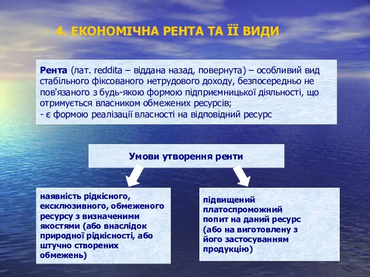 Рента (лат. reddita – віддана назад, повернута) – особливий вид