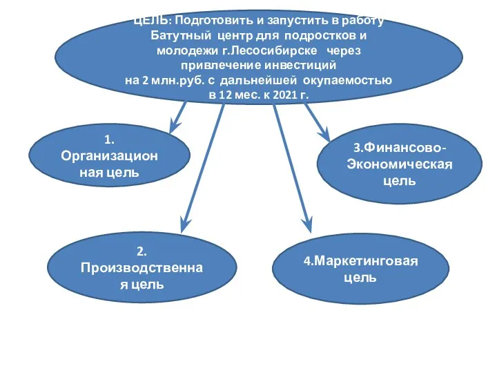 ЦЕЛЬ: Подготовить и запустить в работу Батутный центр для подростков