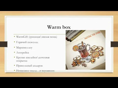 Warm box WarmGift (греющая\мягкая вещь) Горячий шоколад Маршмеллоу Лотерейка Крутые