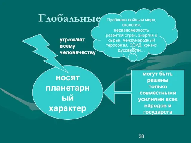 Глобальные проблемы носят планетарный характер угрожают всему человечеству могут быть