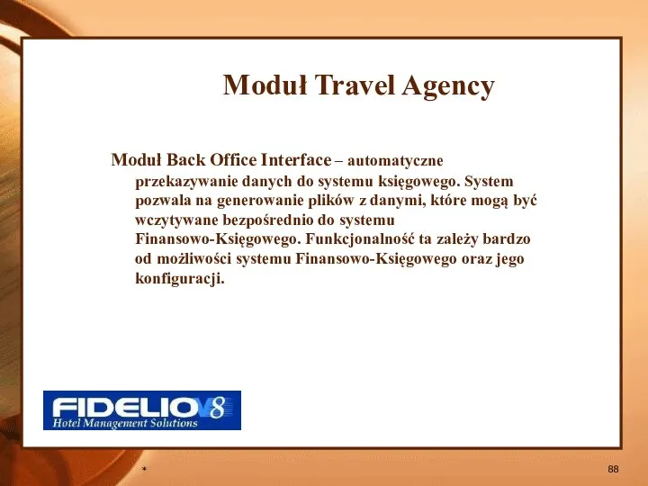 * Moduł Travel Agency Moduł Back Office Interface – automatyczne