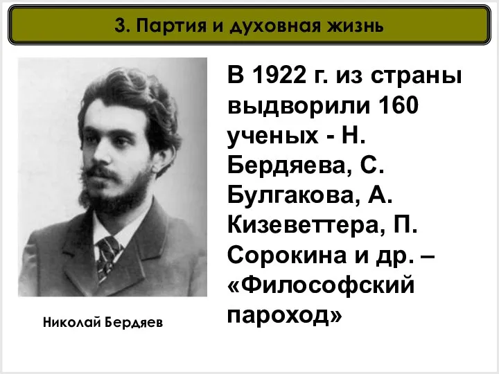 Николай Бердяев В 1922 г. из страны выдворили 160 ученых