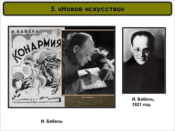 И. Бабель, 1921 год. И. Бабель 5. «Новое искусство»