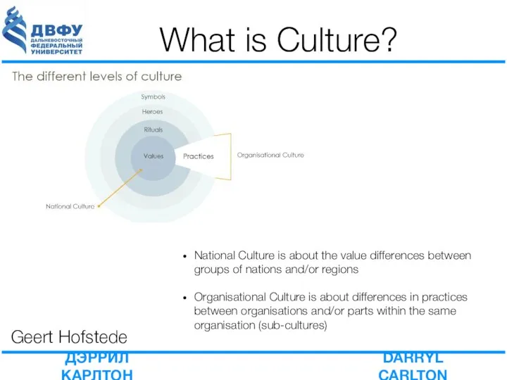 What is Culture? National Culture is about the value differences between groups of