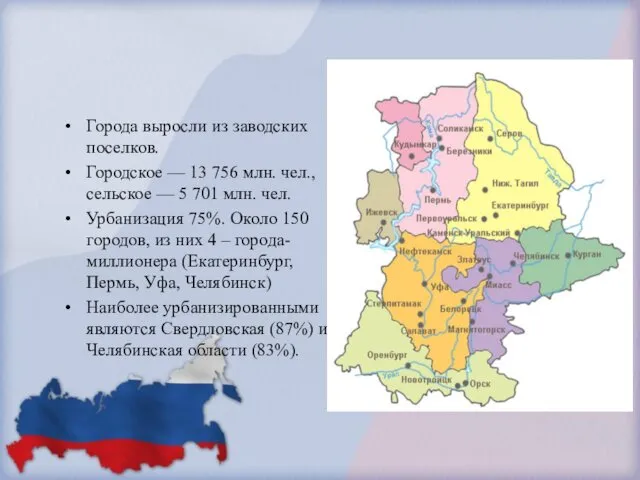 Города выросли из заводских поселков. Городское — 13 756 млн.