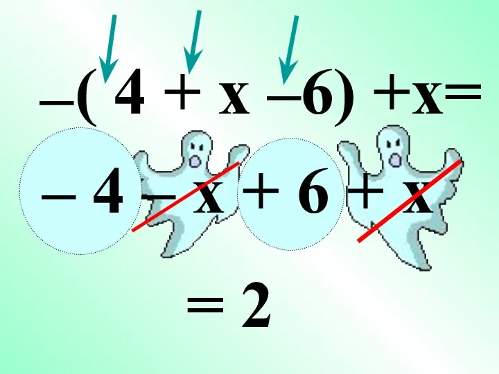 ( 4 + x –6) +x= – – 4 –
