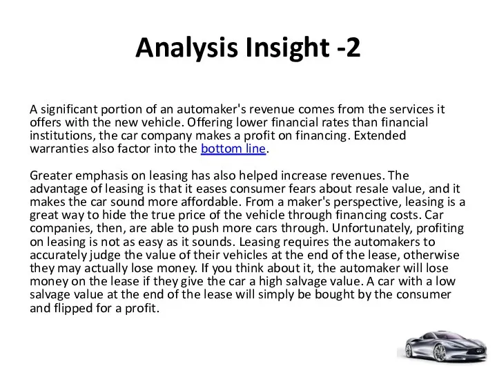 Analysis Insight -2 A significant portion of an automaker's revenue