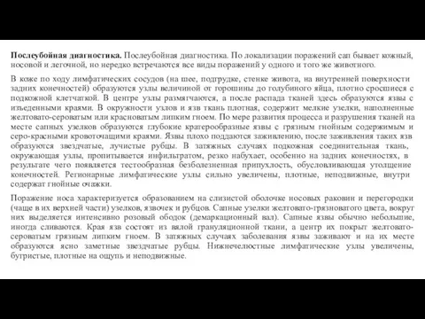 Послеубойная диагностика. Послеубойная диагностика. По лока­лизации поражений сап бывает кожный,