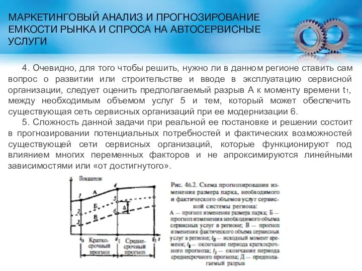 МАРКЕТИНГОВЫЙ АНАЛИЗ И ПРОГНОЗИРОВАНИЕ ЕМКОСТИ РЫНКА И СПРОСА НА АВТОСЕРВИСНЫЕ