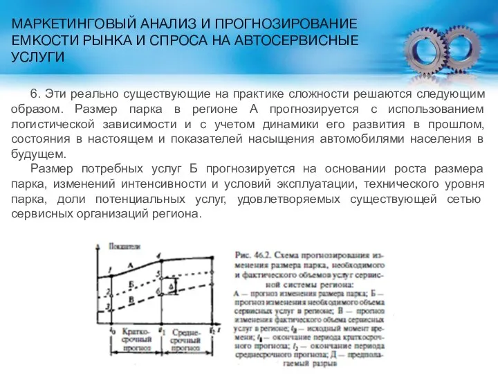 МАРКЕТИНГОВЫЙ АНАЛИЗ И ПРОГНОЗИРОВАНИЕ ЕМКОСТИ РЫНКА И СПРОСА НА АВТОСЕРВИСНЫЕ