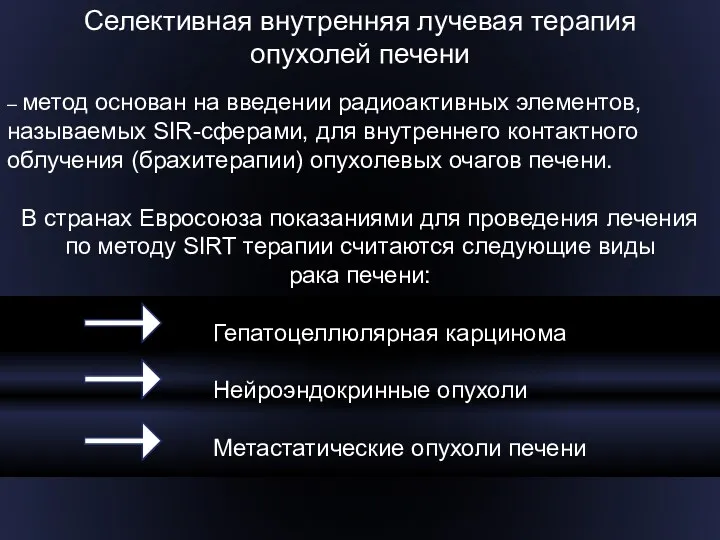 Селективная внутренняя лучевая терапия опухолей печени – метод основан на