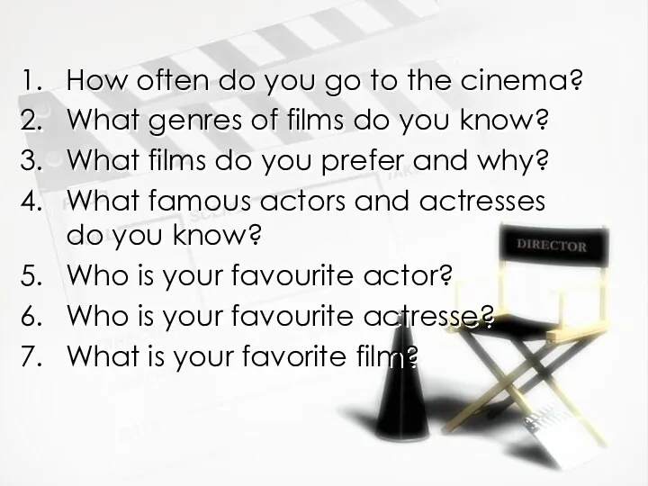 How often do you go to the cinema? What genres