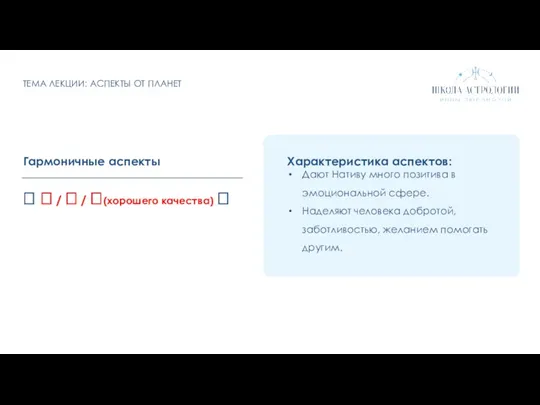 ТЕМА ЛЕКЦИИ: АСПЕКТЫ ОТ ПЛАНЕТ   /  /