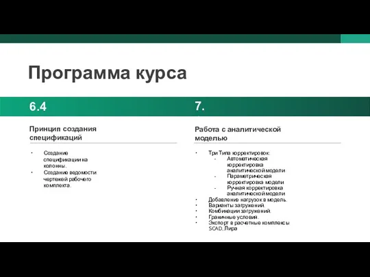 Принцип создания спецификаций 6.4 7.1 Создание спецификации на колонны. Создание