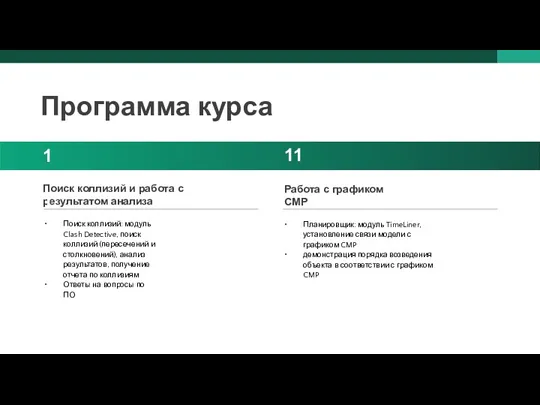 Поиск коллизий и работа с результатом анализа 11.1 11.2 Поиск коллизий: модуль Clash