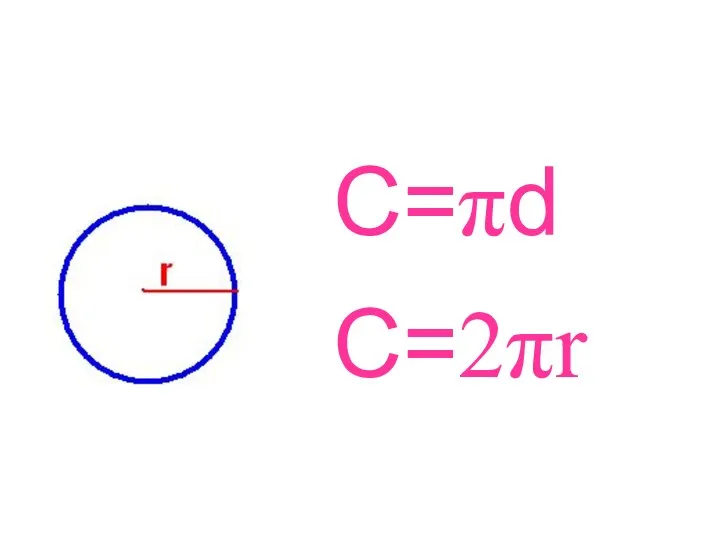 С=πd C=2πr