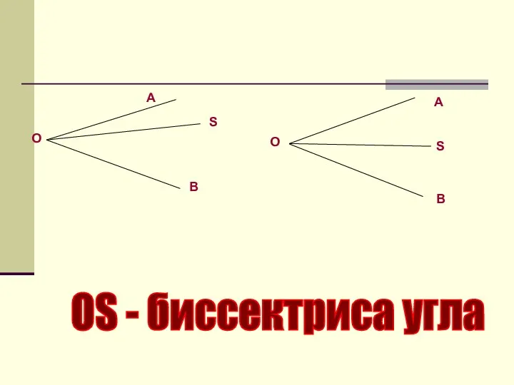 А О S В О А S В ОS - биссектриса угла