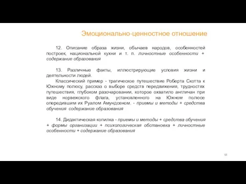 Эмоционально-ценностное отношение 12. Описание образа жизни, обычаев народов, особенностей построек,