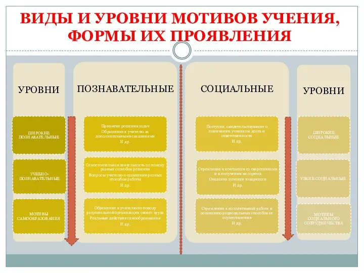 ВИДЫ И УРОВНИ МОТИВОВ УЧЕНИЯ, ФОРМЫ ИХ ПРОЯВЛЕНИЯ