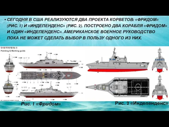 СЕГОДНЯ В США РЕАЛИЗУЮТСЯ ДВА ПРОЕКТА КОРВЕТОВ: «ФРИДОМ»(РИС. 1) И