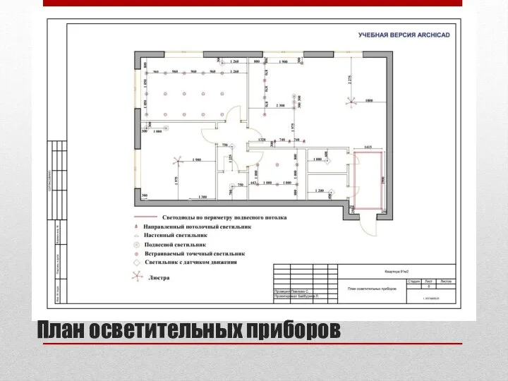 План осветительных приборов