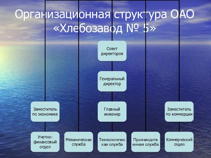 Организационная структура ОАО «Хлебозавод № 5»