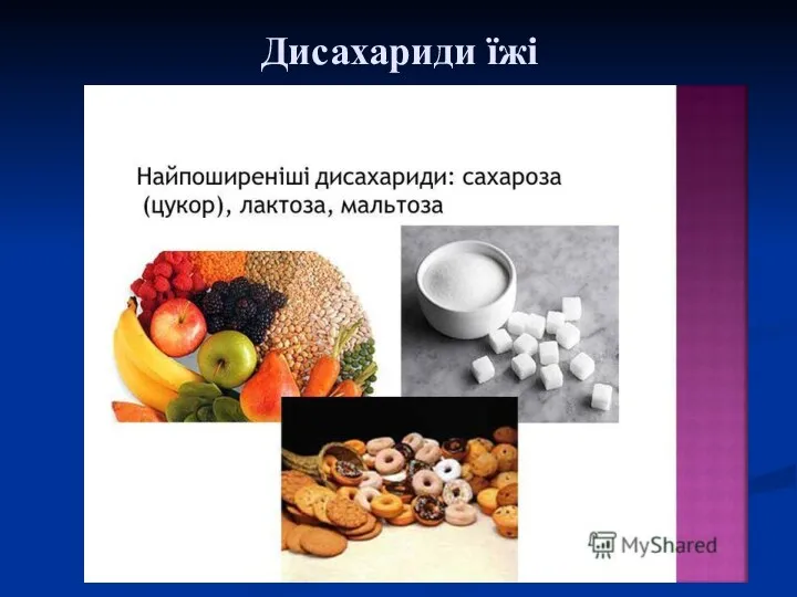 Дисахариди їжі